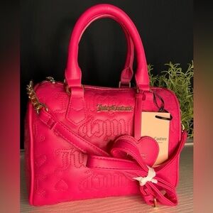 Juicy Couture Fame Satchel Pink Flash Best Seller Heart Charm NWT